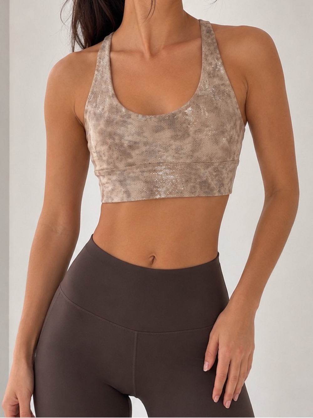 Lululemon Align Bra Shine Light Support, A/B Cup reversible size 6 foil shiny